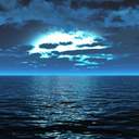 파도가 출렁이는 밤바다