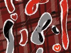 [굿노트 스티커] 슥삭슥삭 레드 블랙 리본 스티커