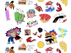 염원 스티커 도안 커미션