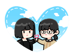 2인 하트 고정틀 커미션