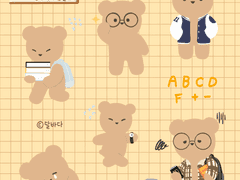 [굿노트 스티커] 시험기간 곰돌이 스티커