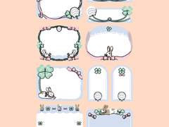 굿노트 스티커 - 토끼와 클로버 프레임