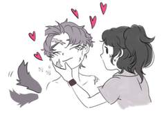 틔터에 썰 푼 늑대&인간 타케쿠쿠 낙서