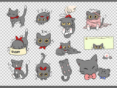 유진냥 스티커 도안