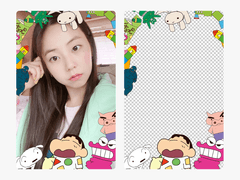 투명 포카 프레임 포토카드 도안