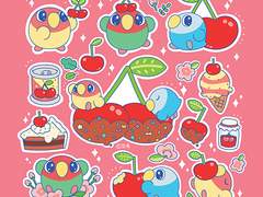 [쪼록상점]모란앵 체리/ 코뉴어 귤 굿노트 스티커 무료 배포