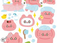[굿노트스티커] 목욕 말랑곰 스티커