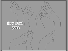 얼굴 손 포즈 세트