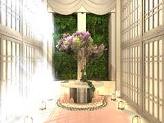 부드러운 연분홍, 화이트톤, 실내 정원