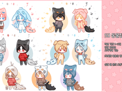 SD 동물잠옷 고정틀 커미션