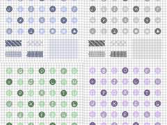 알파벳 원형 스티커 ( 색깔 4종 )