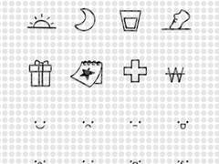 다이어리 라인 아이콘 스티커