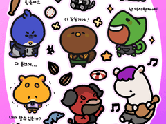 양잠시 스티커 도안 공유