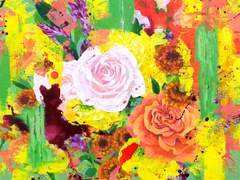 [아크릴과슈] 꽃의 추상