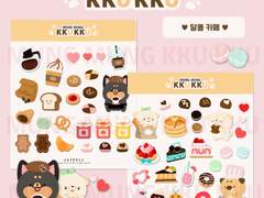 [제이펠] 굿노트 스티커 (멍멍꾸꾸 달콤카페)