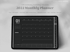 굿노트 2022 먼슬리 플래너 다이어리 - Black ver