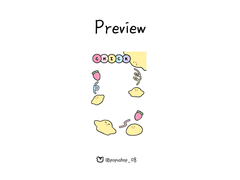 병아리 투명 포카 프레임 도안 유료 배포