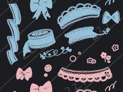 찌 리본과 프릴 굿노트 스티커