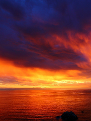 노을이 지던 하늘 아래