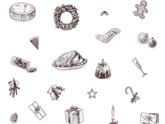 빈티지 크리스마스 브러쉬