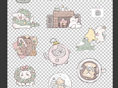 세븐틴 크리스마스 동물 스티커 도안