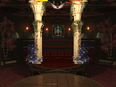 라이트 우드톤 로비, 짙은 붉은색 극장