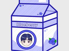 [데못죽] 류청우 블루베리우유 키링 도안