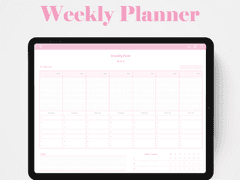 아이패드 굿노트 위클리 플래너 (Weekly Planner) - 핑크 ver