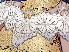 손으로 그린 프릴과 레이스 브러쉬