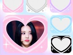 키치 하트 키링 도안