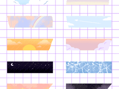 [굿노트 스티커] 감성 풍경 마스킹 테이프 스티커