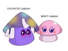 식물 대 좀비 시리즈의 Enchanted-Shroom 과 Beauty-Shroom