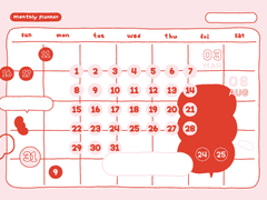 굿노트 다이어리 속지, 스티커 세트 - green&pink