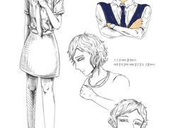 수아 외관&표정 / 가향 가면(미완) / 해아 외관 백업