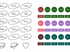 굿노트 스티커 공유 #09 요일별 우주 스티커