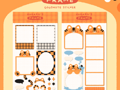 [ goodnote sticker ] 호랑이 프레임 스티커 set
