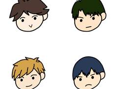 하이큐 오이카와, 우시지마, 아츠무, 카게야마 키링 도안