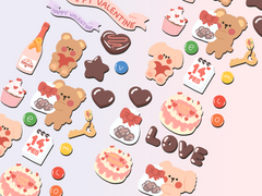 [DOHA PLANET] 발렌타인 굿노트 PNG 다이어리 노타빌리티 스티커