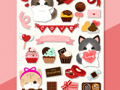[제이펠] 굿노트 스티커 (큐티뽀냥 발렌타인데이)