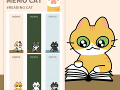 [굿노트스티커] 책읽는 고양이 메모지