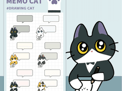 [굿노트스티커] 낙서하는 고양이 메모지