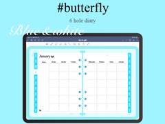 [전자노트] 만년형 나비 6공 다이어리_블루&화이트