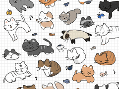 [굿노트 스티커] 고양이 호랑이 여우