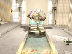 대리석 수로와 하얀 온실