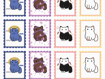 [스티커]우표냥 1