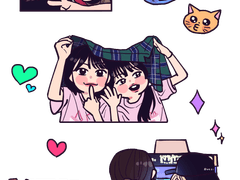 예나&유진 스티커 도안 공유