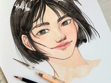 [과슈] 미애 초상