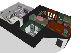 [웹툰 스케치업 배경] 홍콩 느와르 풍 원룸 + 약품 제조실