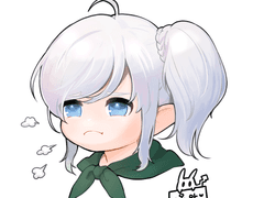 귀여운 한쪽머리 소녀