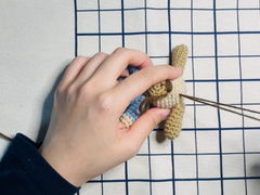 코바늘 인형 눈 코 입 자수 놓기.